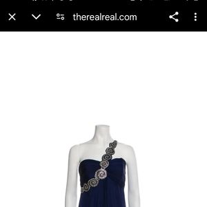 Jovani size 4 single shoulder strap vintage dress. It is Dark And Light Blue